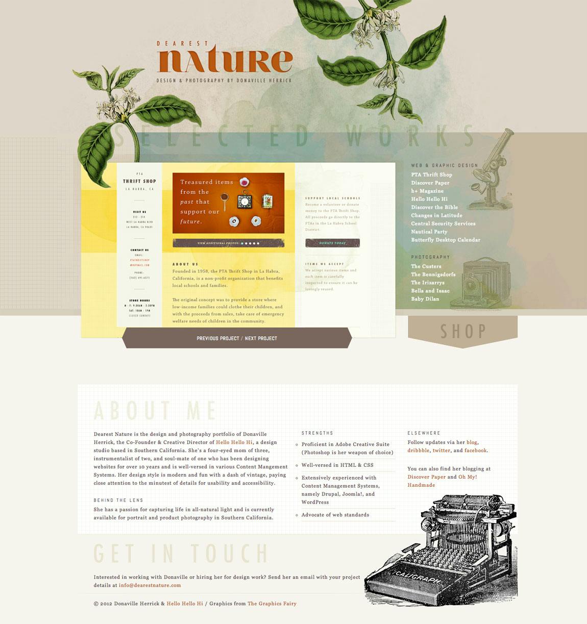 Dearest Nature Website Screenshot