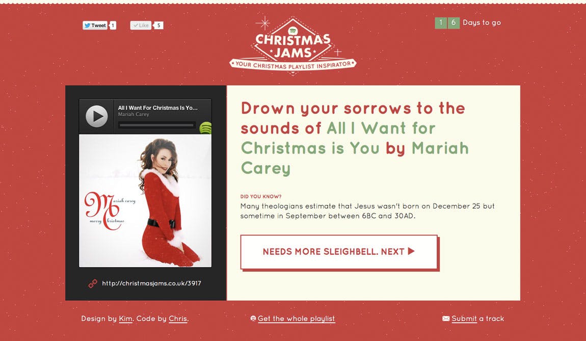 Christmas Jams Website Screenshot