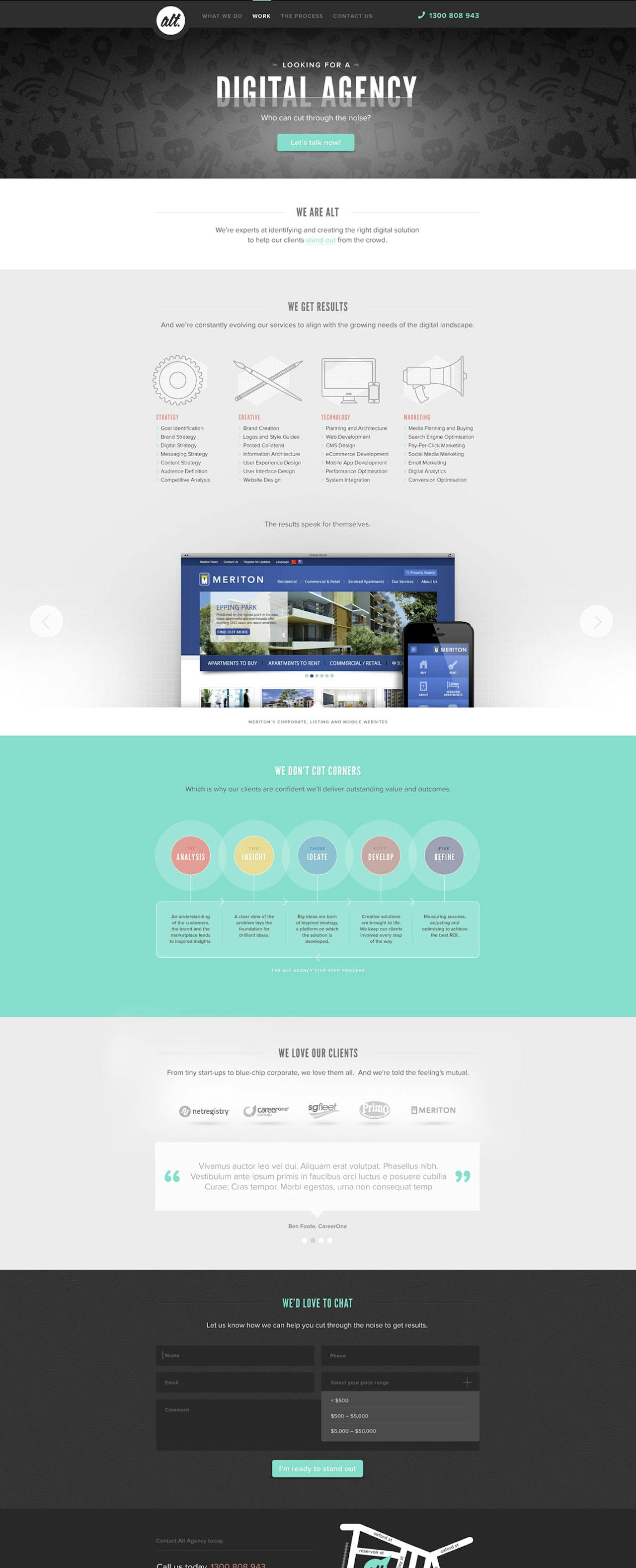 Alt Agency Website Screenshot