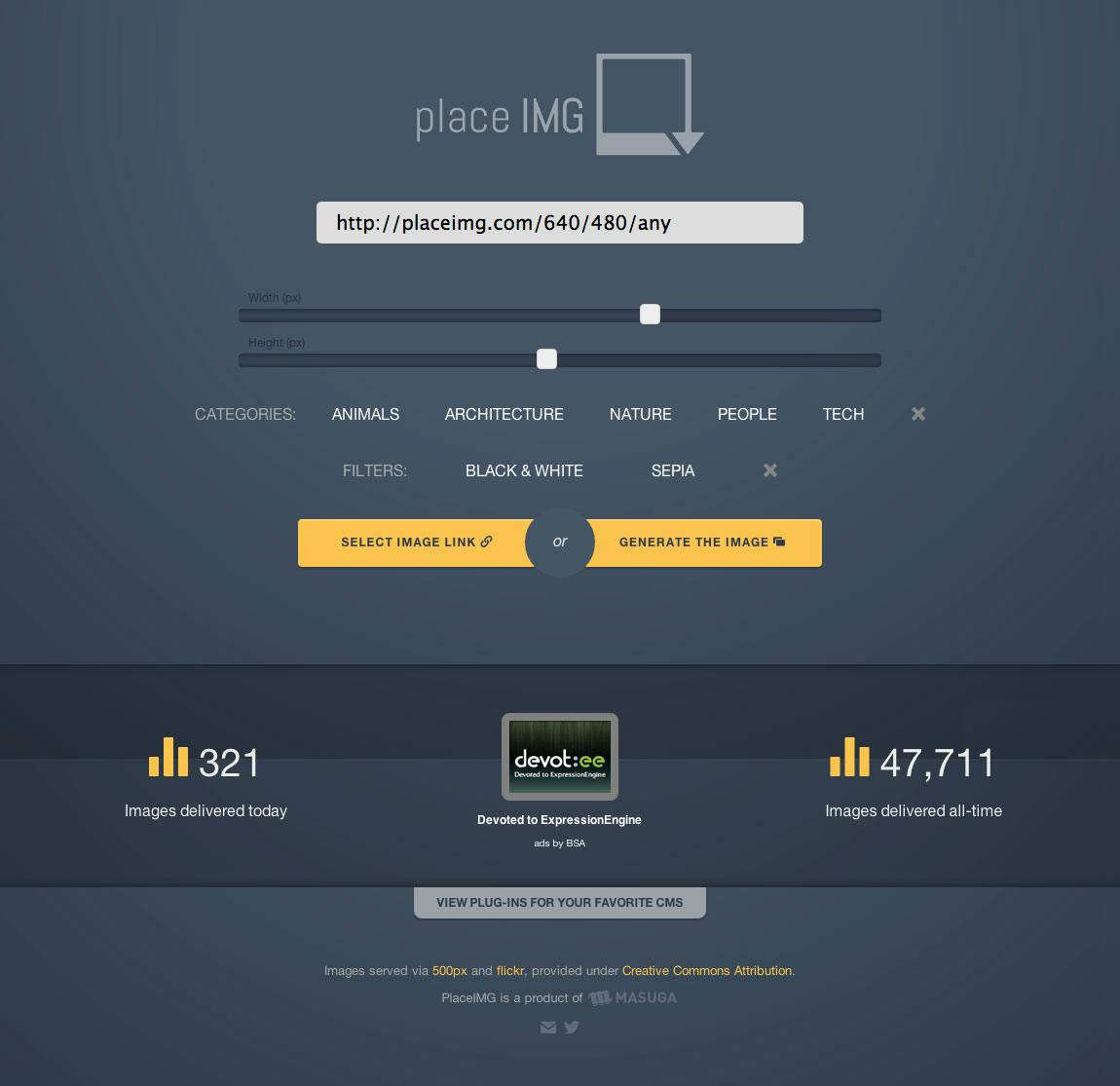 PlaceIMG Website Screenshot