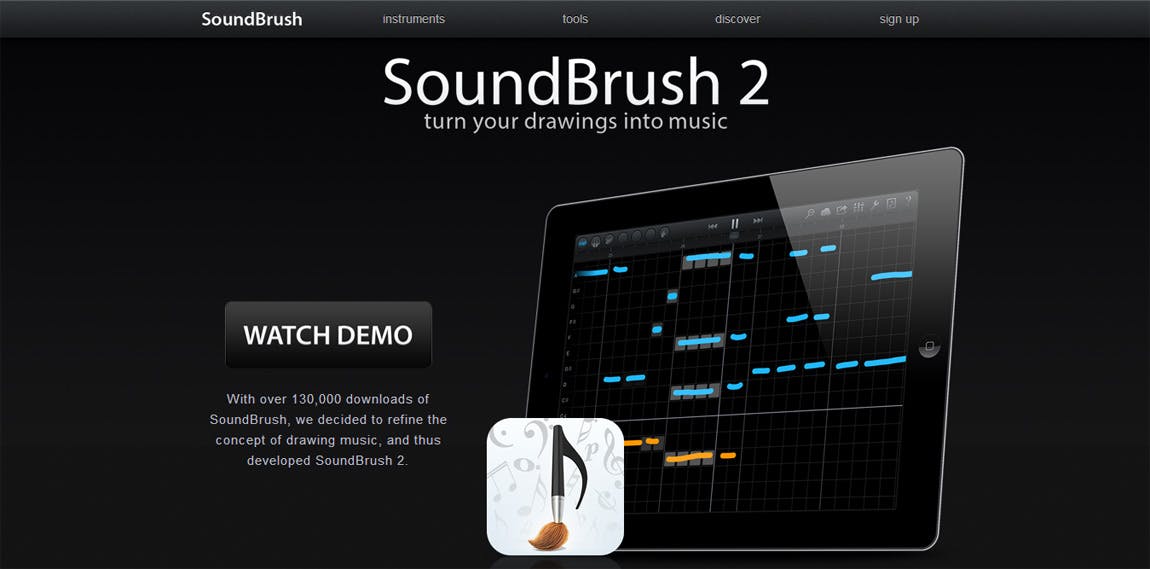 SoundBrush Website Screenshot