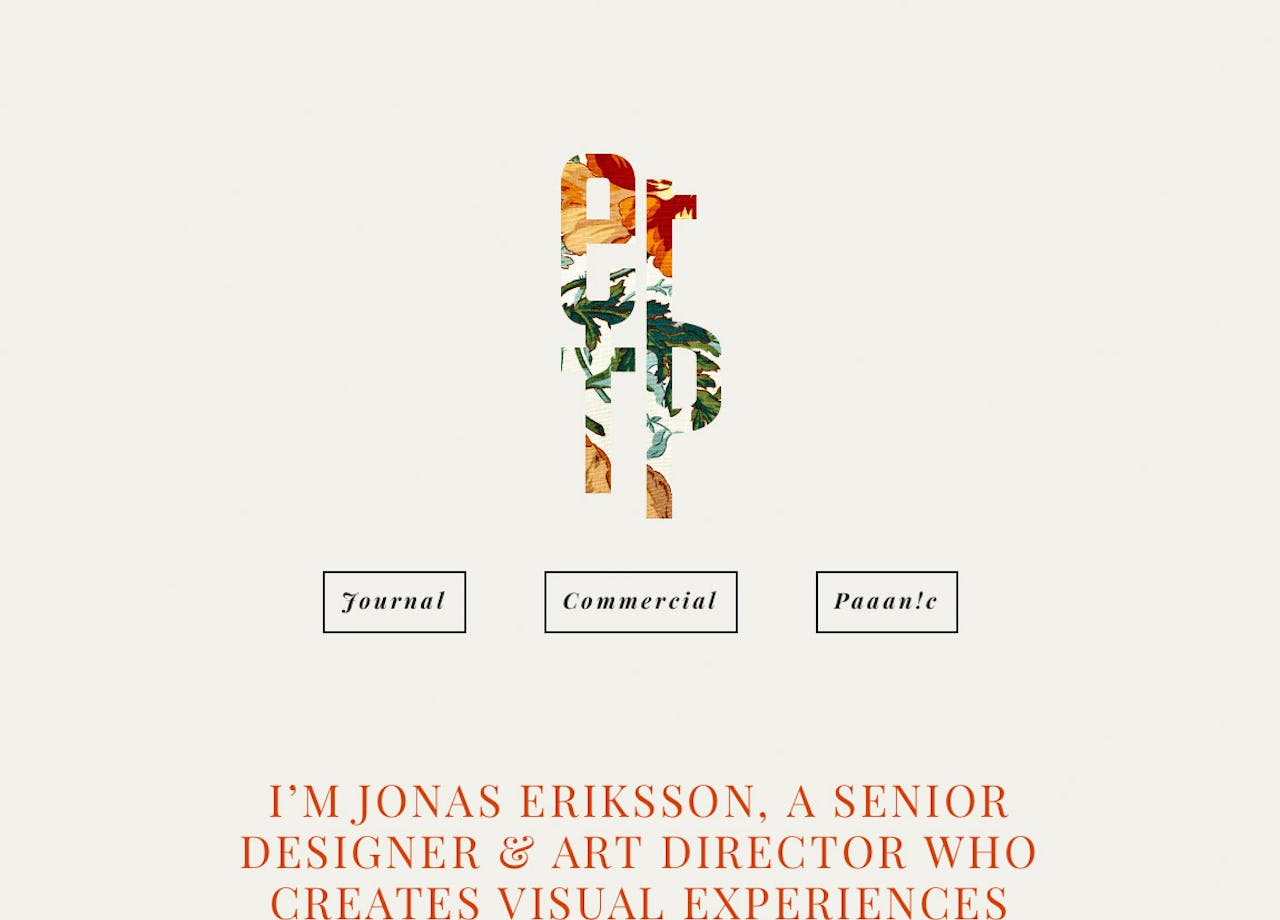 Jonas Eriksson Website Screenshot