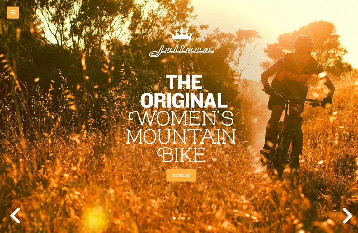 Juliana Bicycles Website Screenshot