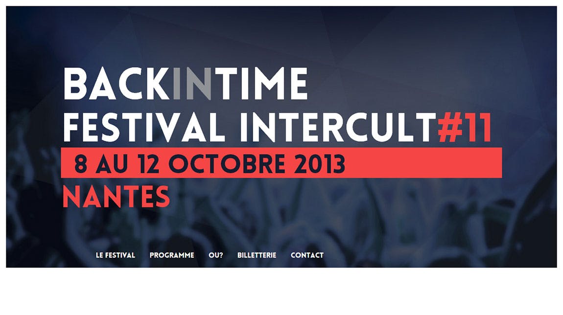 Festival Intercult 2013 – Back in Time Website Screenshot