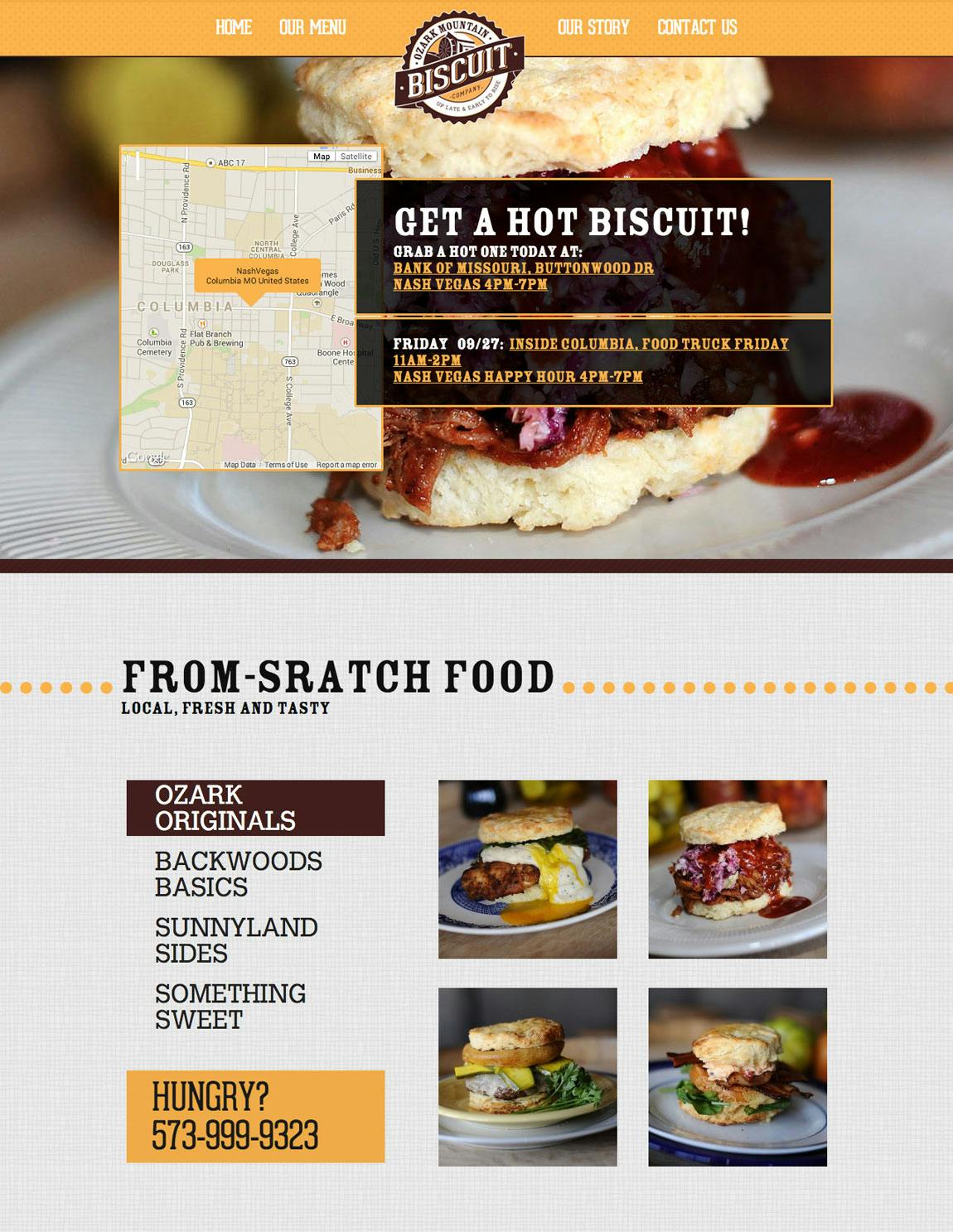 Ozark Mountain Biscuit Co. Website Screenshot