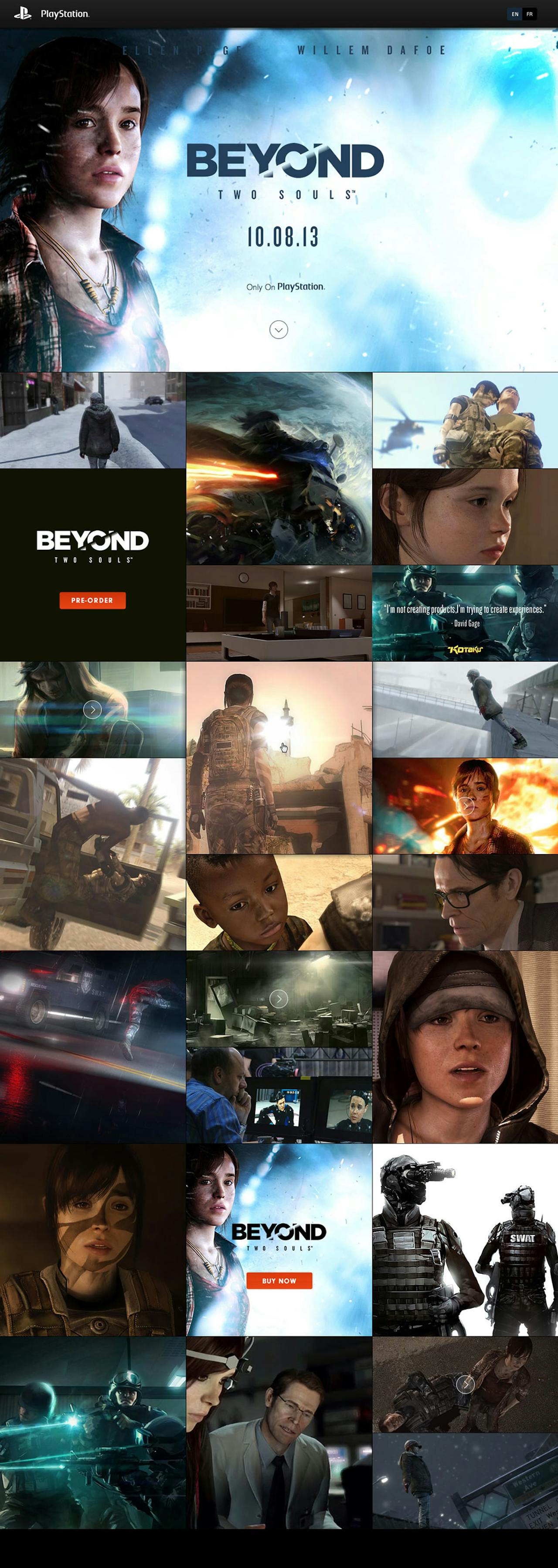Beyond: Two Souls Website Screenshot