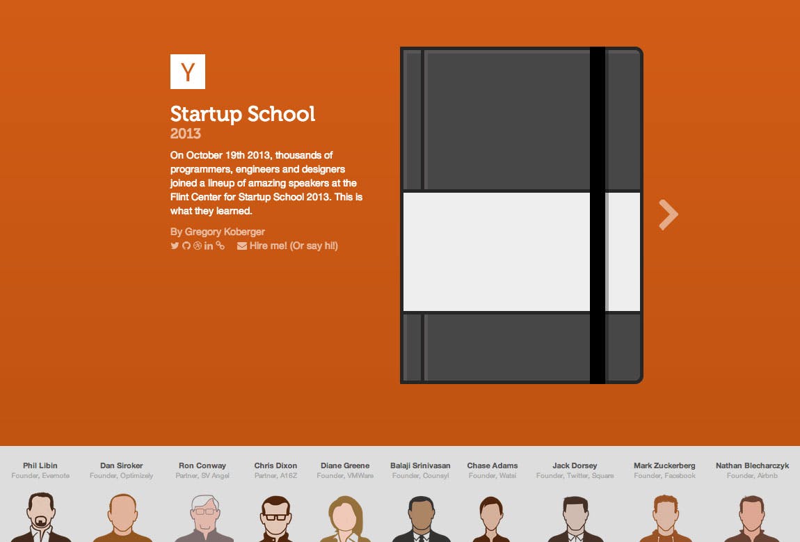 2013 Startup School Website Screenshot