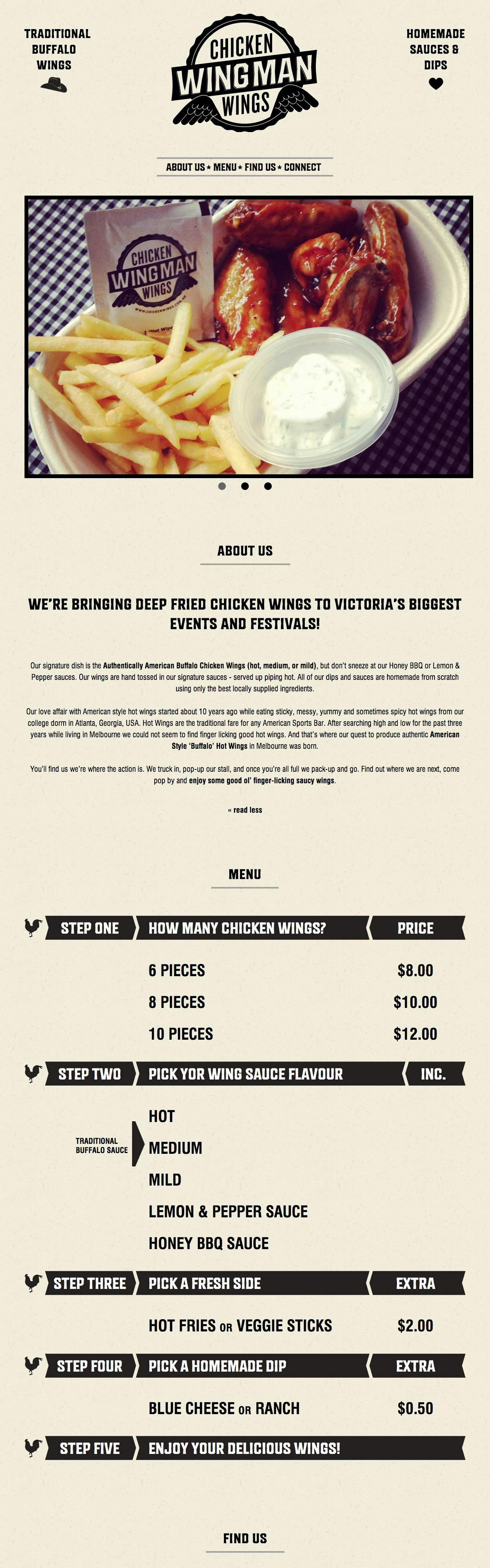Wing Man – Chicken Wings Website Screenshot