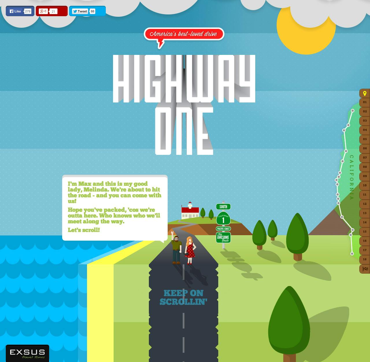 Highway One Road Trip Website Screenshot