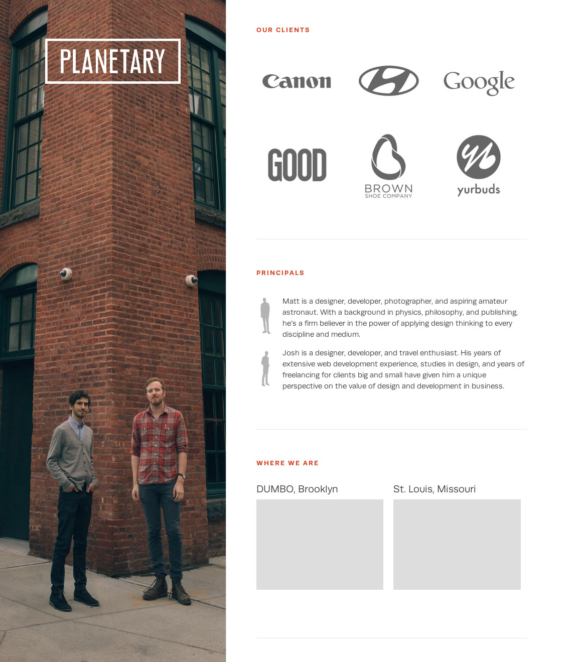 Planetary Website Screenshot