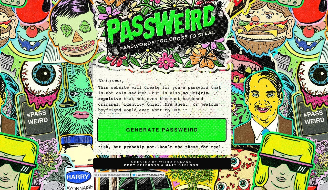 Passweird Website Screenshot