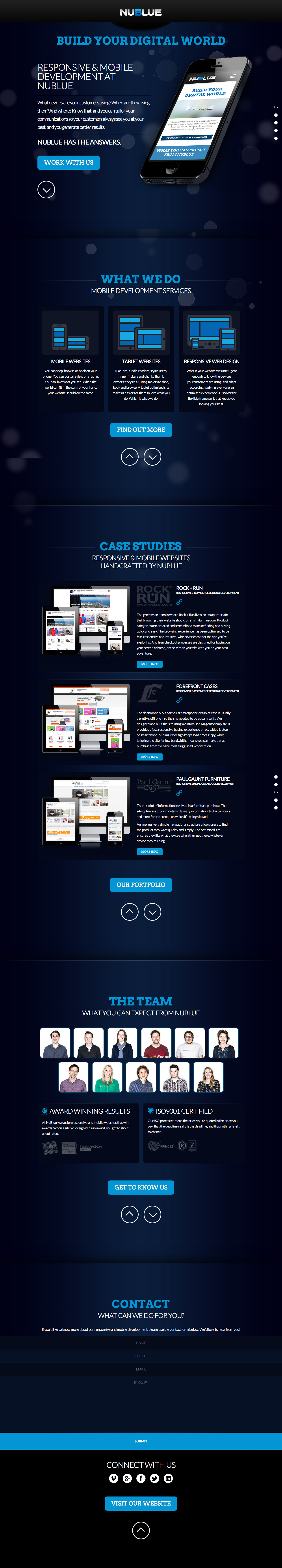 NuBlue Mobile Web Development Website Screenshot