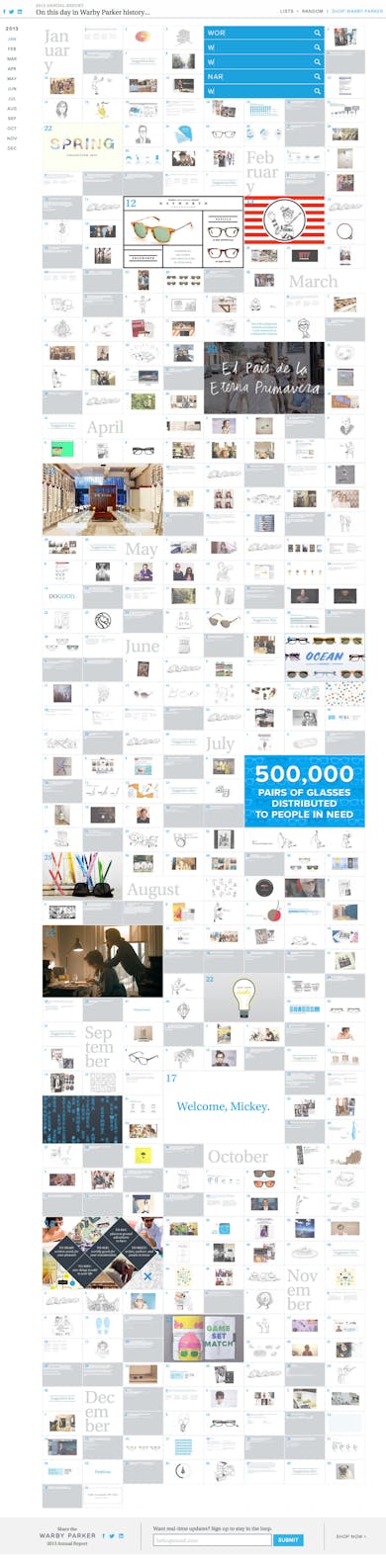 Warby Parker 2013 Annual Report Thumbnail Preview
