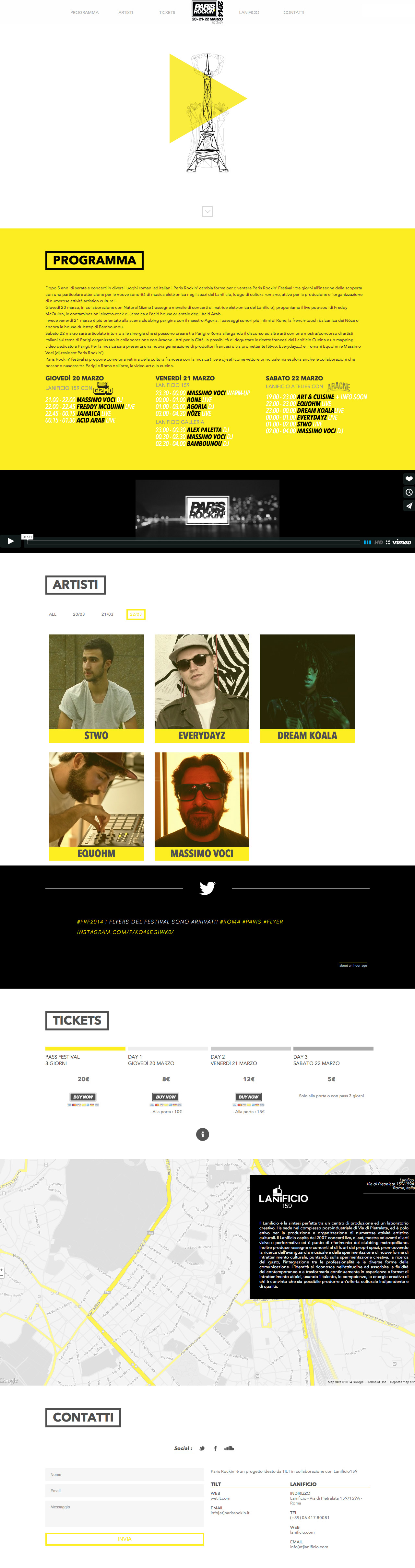 Paris Rockin’ Festival 2014 Website Screenshot