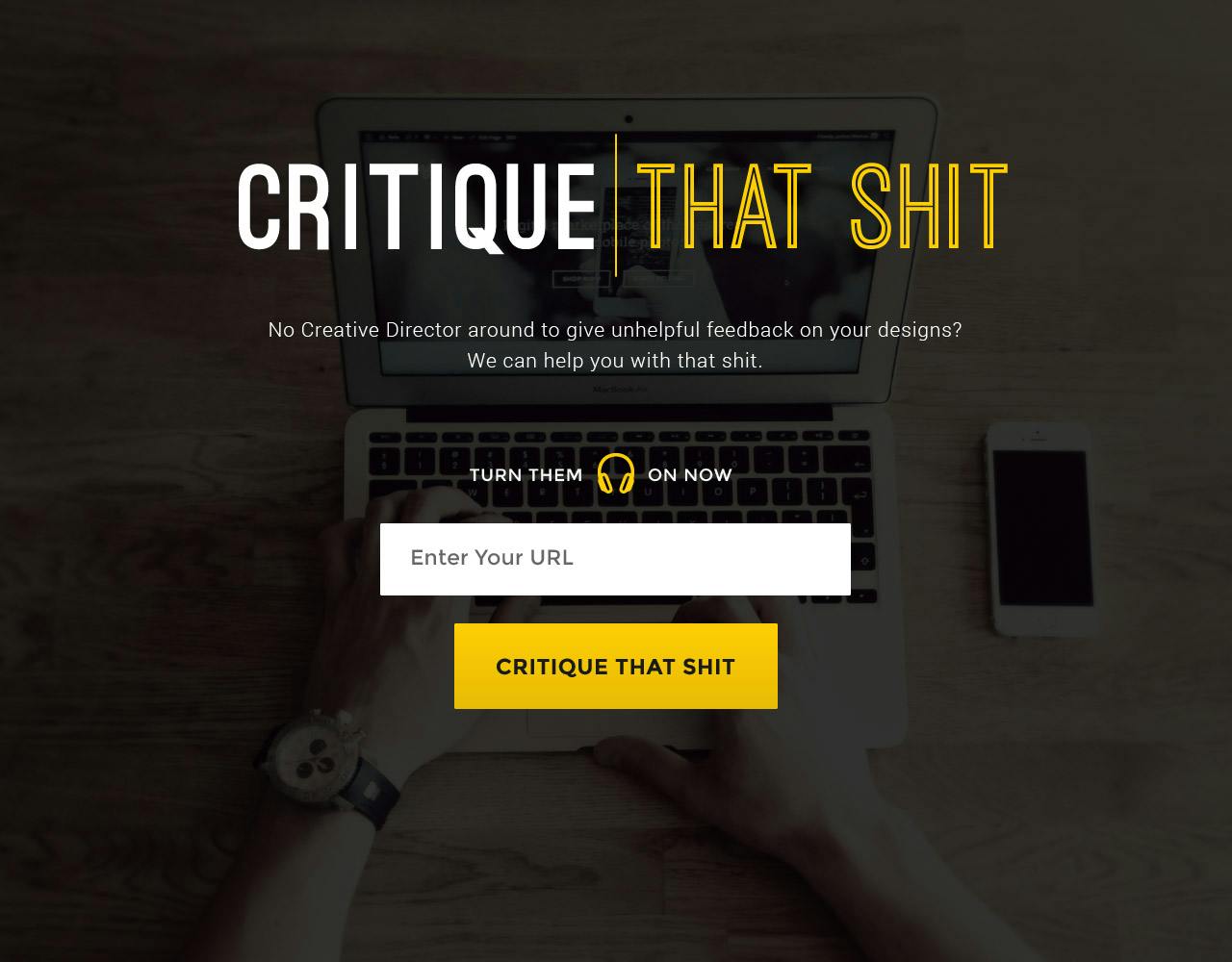 Critique That Shit Website Screenshot
