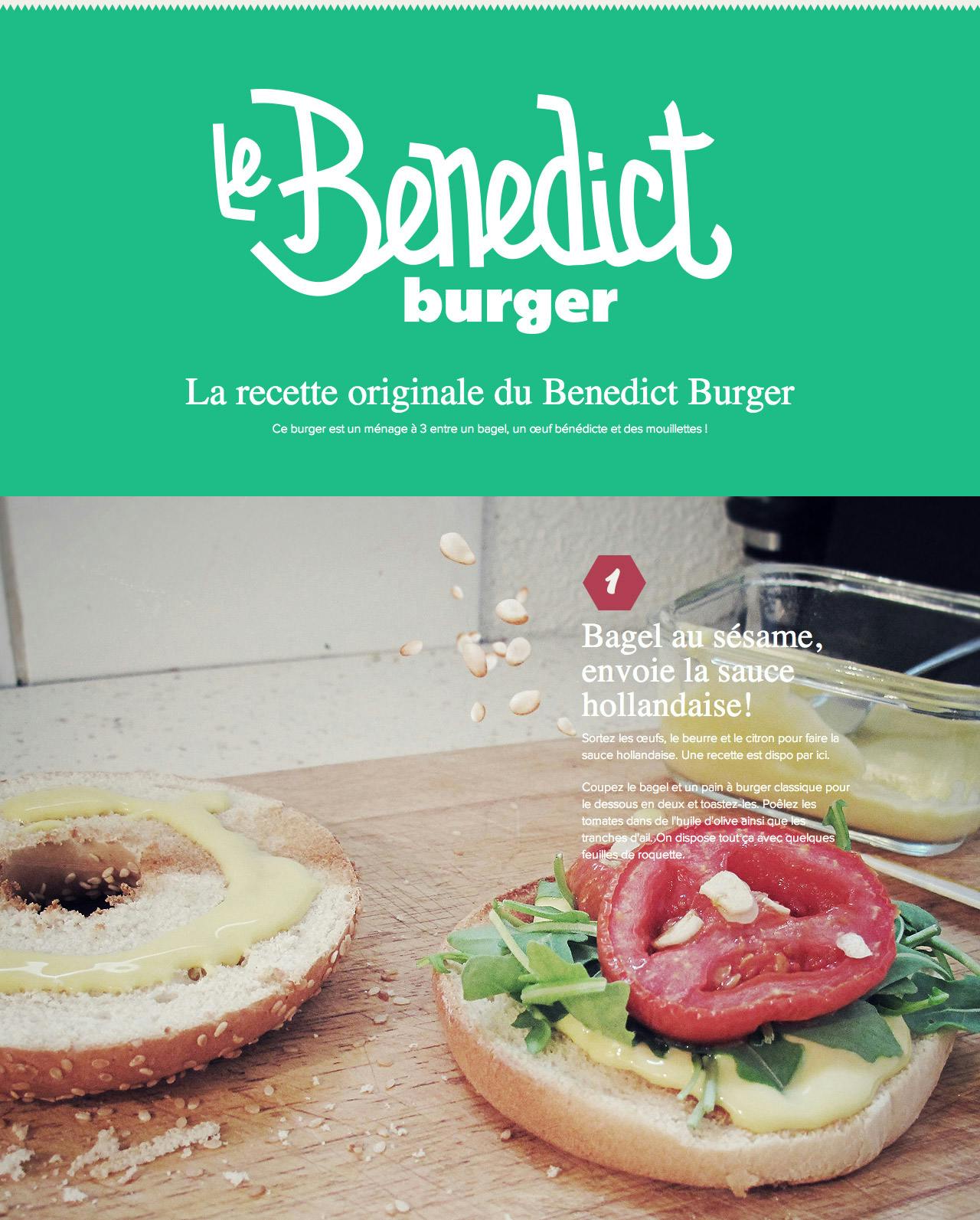 Benedict Burger recipe Website Screenshot