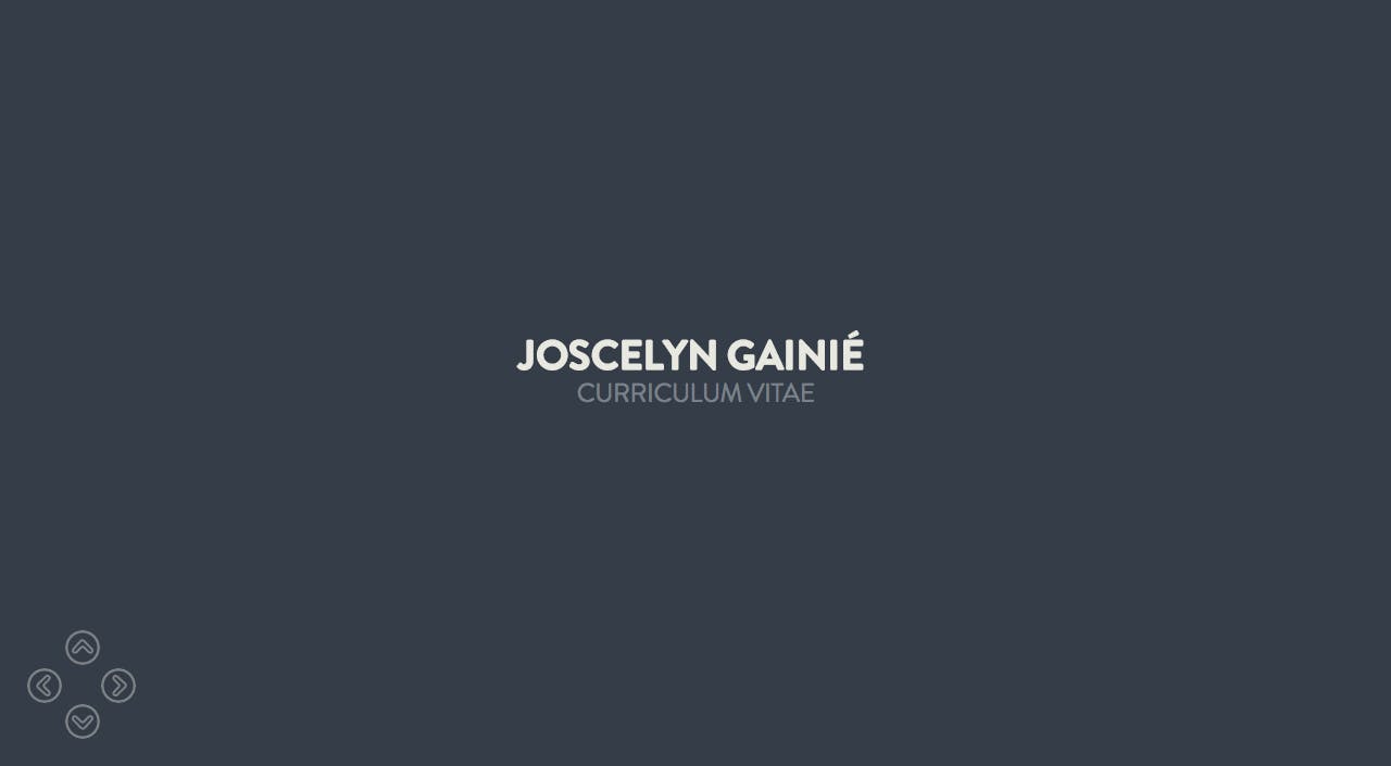 Joscelyn Gainié’s CV Website Screenshot