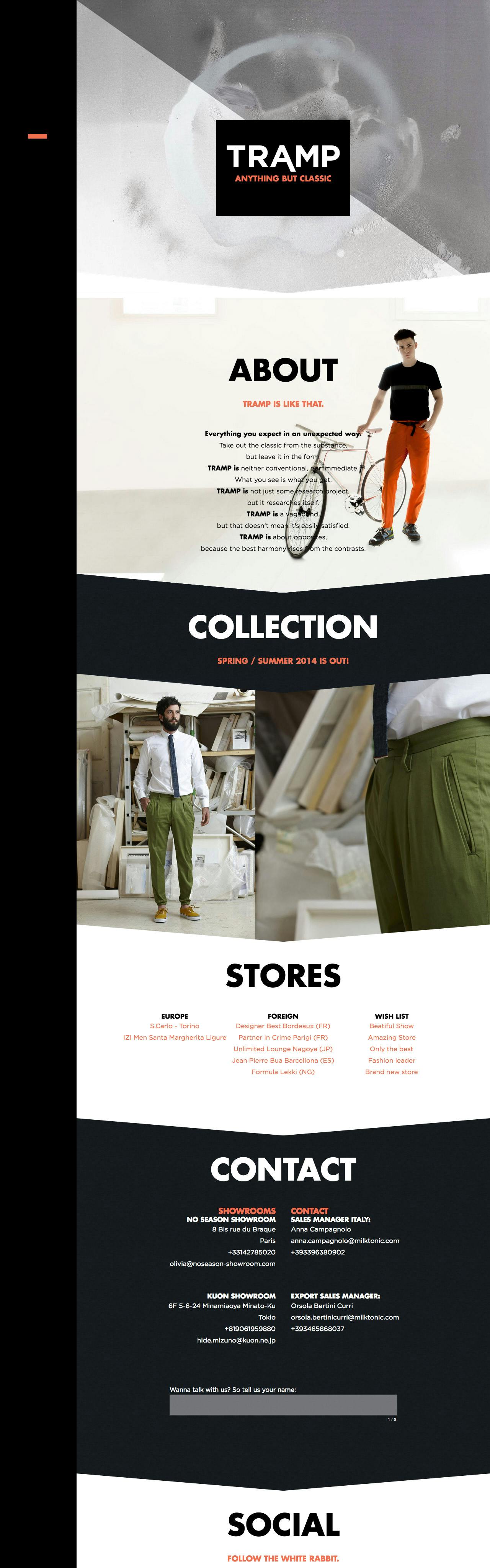 Tramp Trousers Website Screenshot