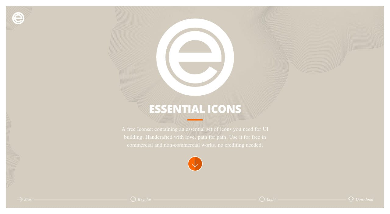 Essential Icons Website Screenshot