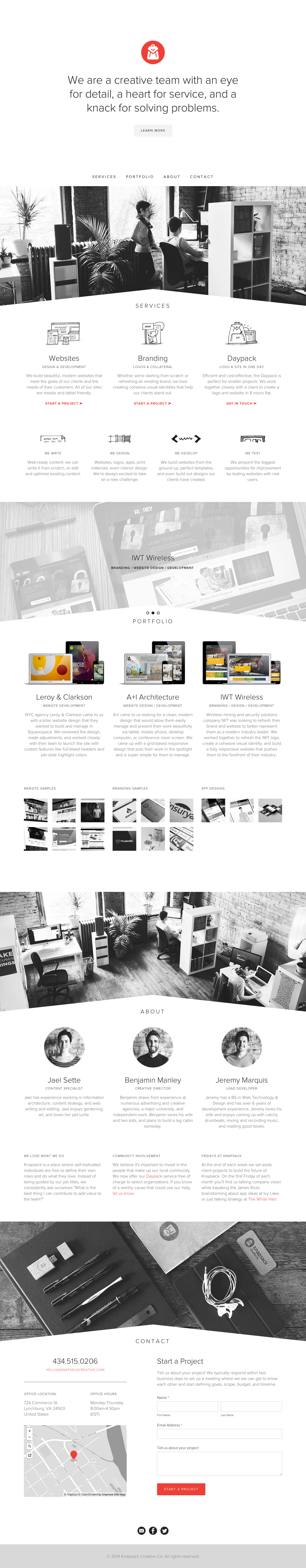 Knapsack Creative Co. Website Screenshot
