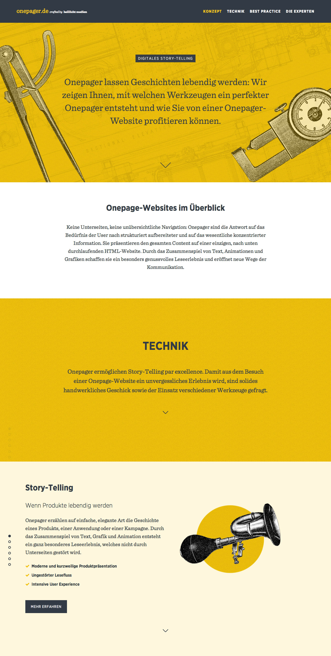 onepager pager informational website onepagelove