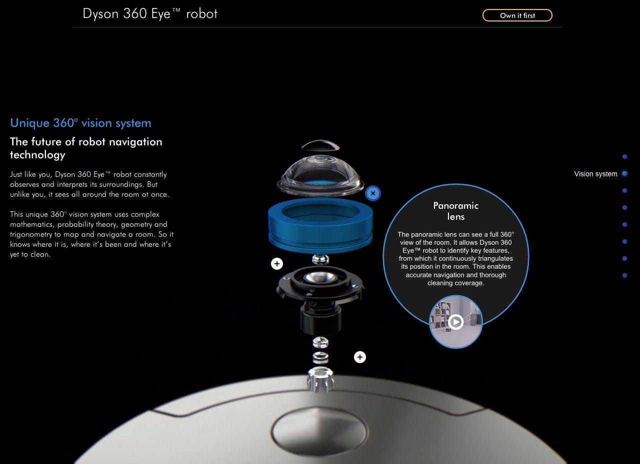 Dyson 360 Eye robot Website Screenshot
