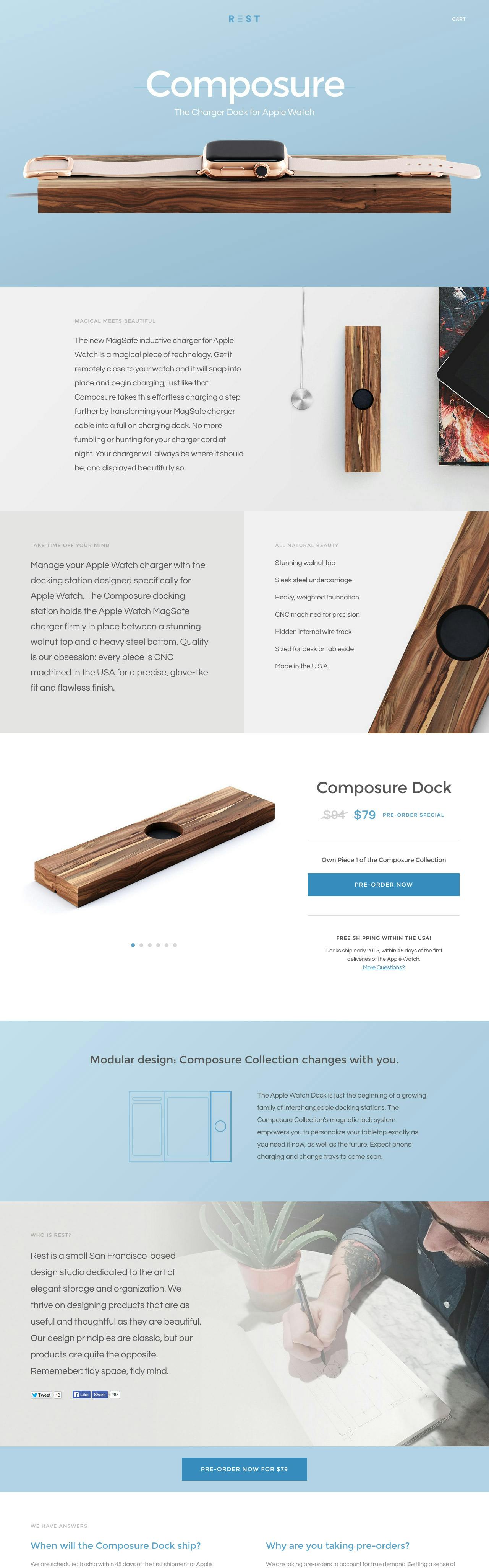 Composure Dock by Rest Website Screenshot
