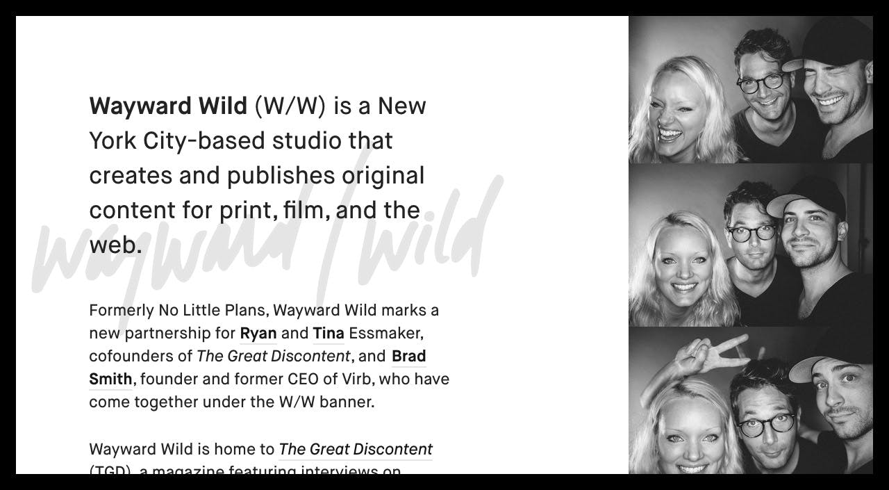 Wayward Wild Website Screenshot