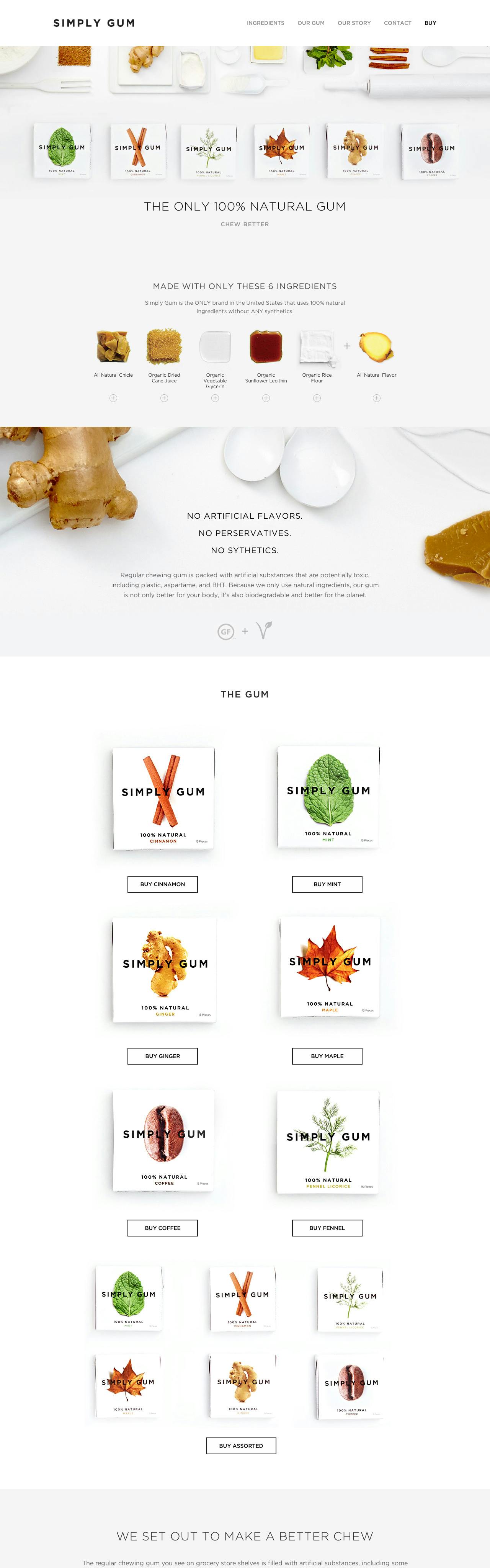 Simply Gum Website Screenshot