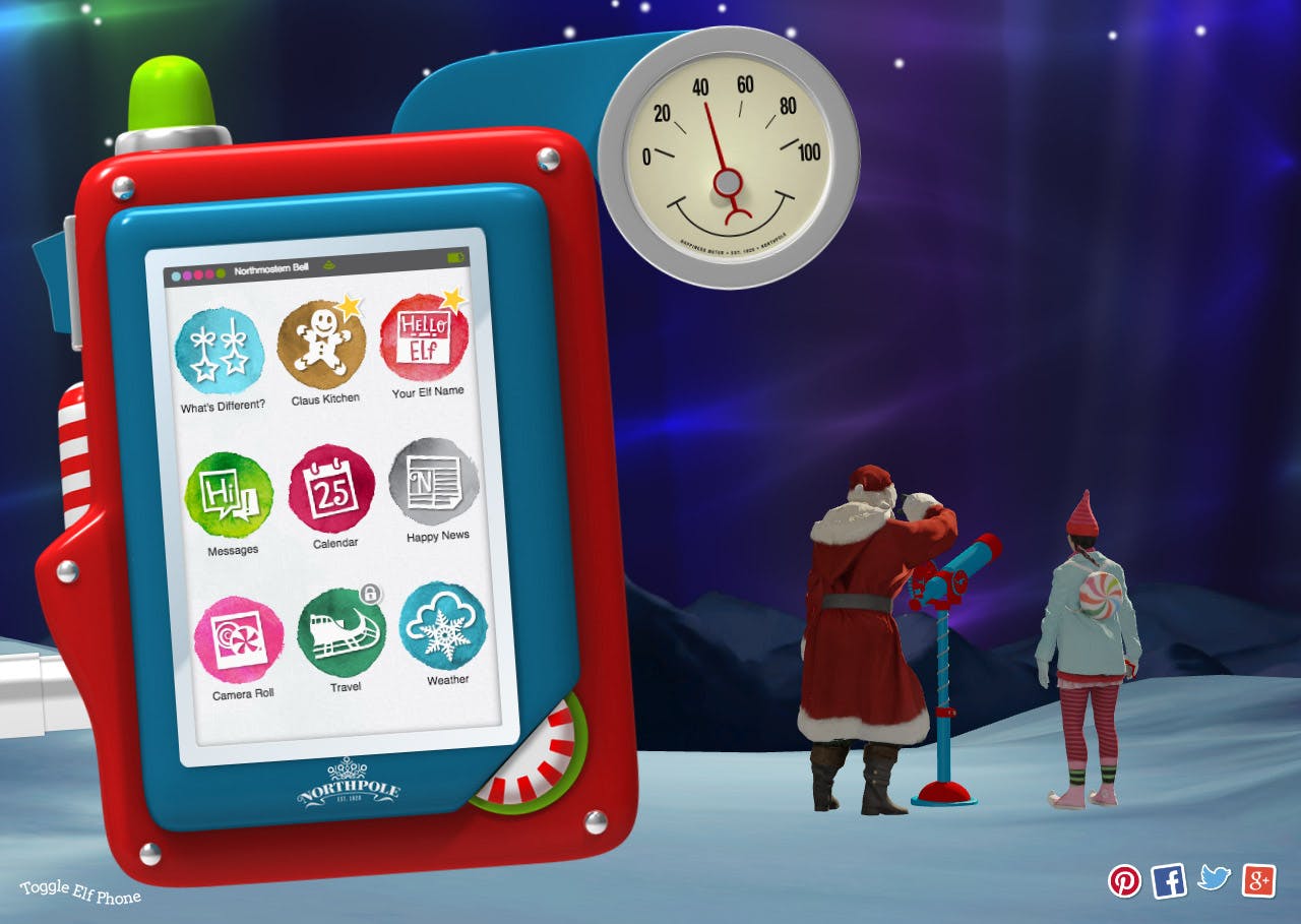 Northpole “Share the Happiness” Website Screenshot