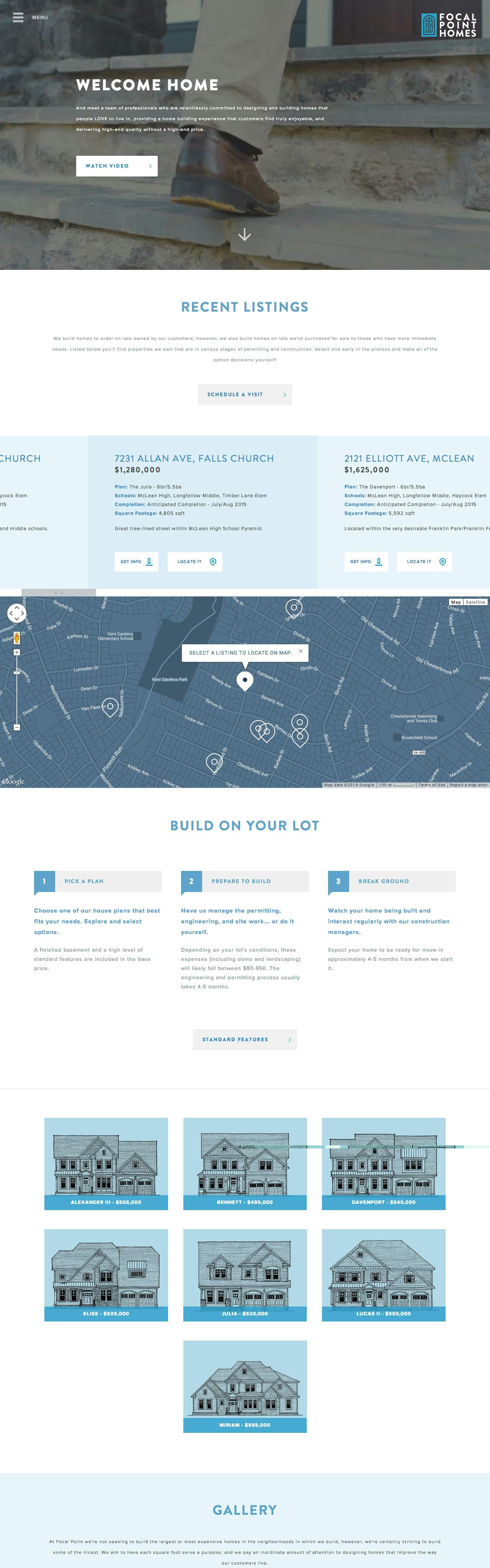 Focal Point Homes Website Screenshot
