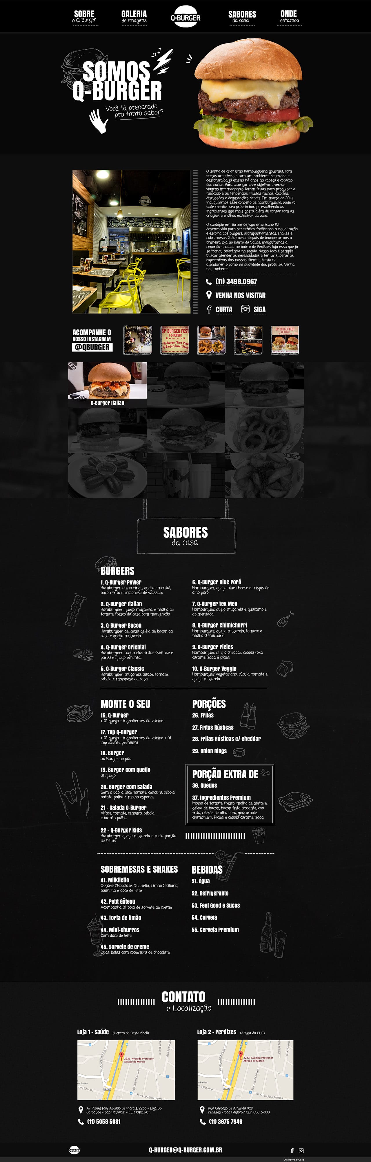 Q-Burger Website Screenshot