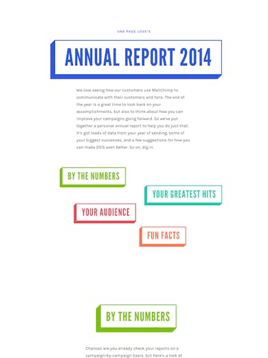 MailChimp’s Personal 2014 Annual Report Thumbnail Preview
