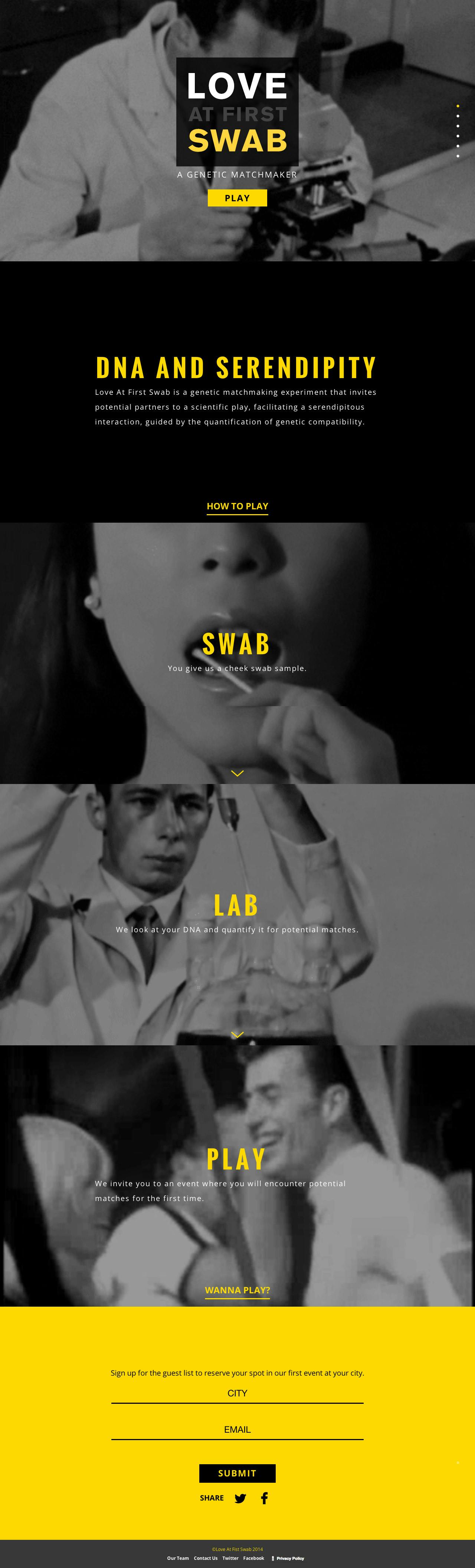 Love At First Swab Website Screenshot