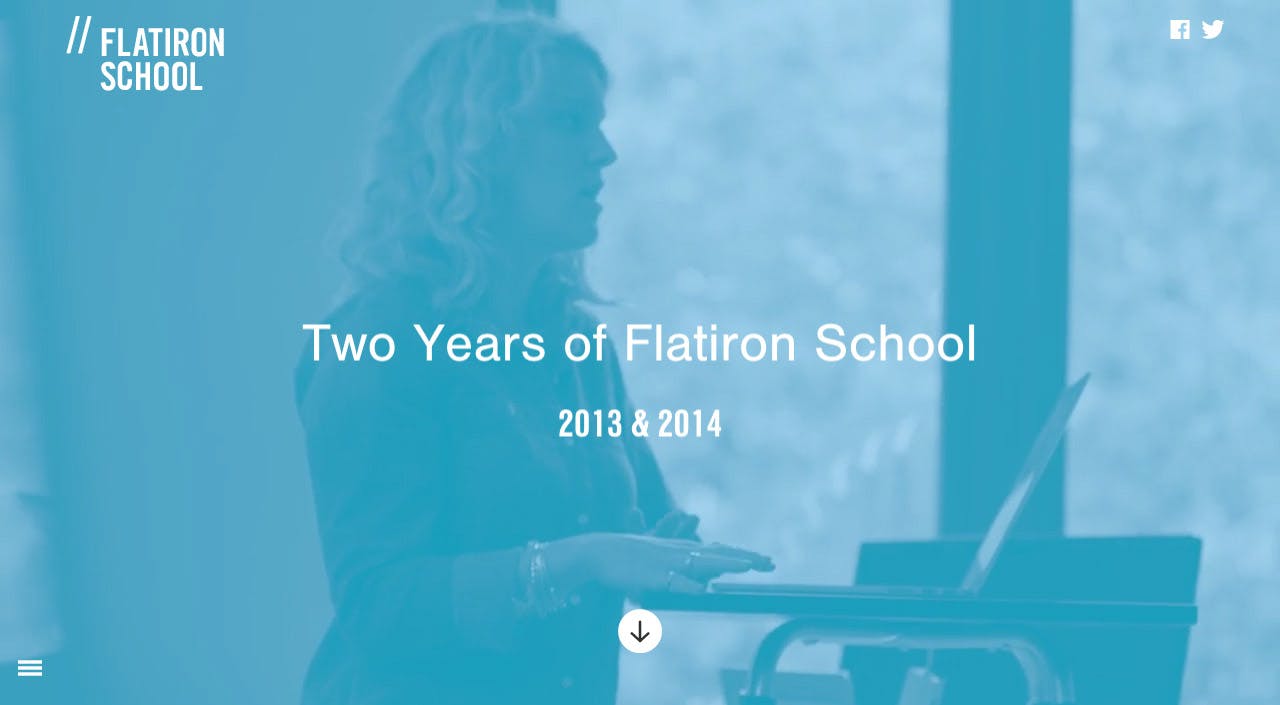 Flatiron School Annual Report Website Screenshot