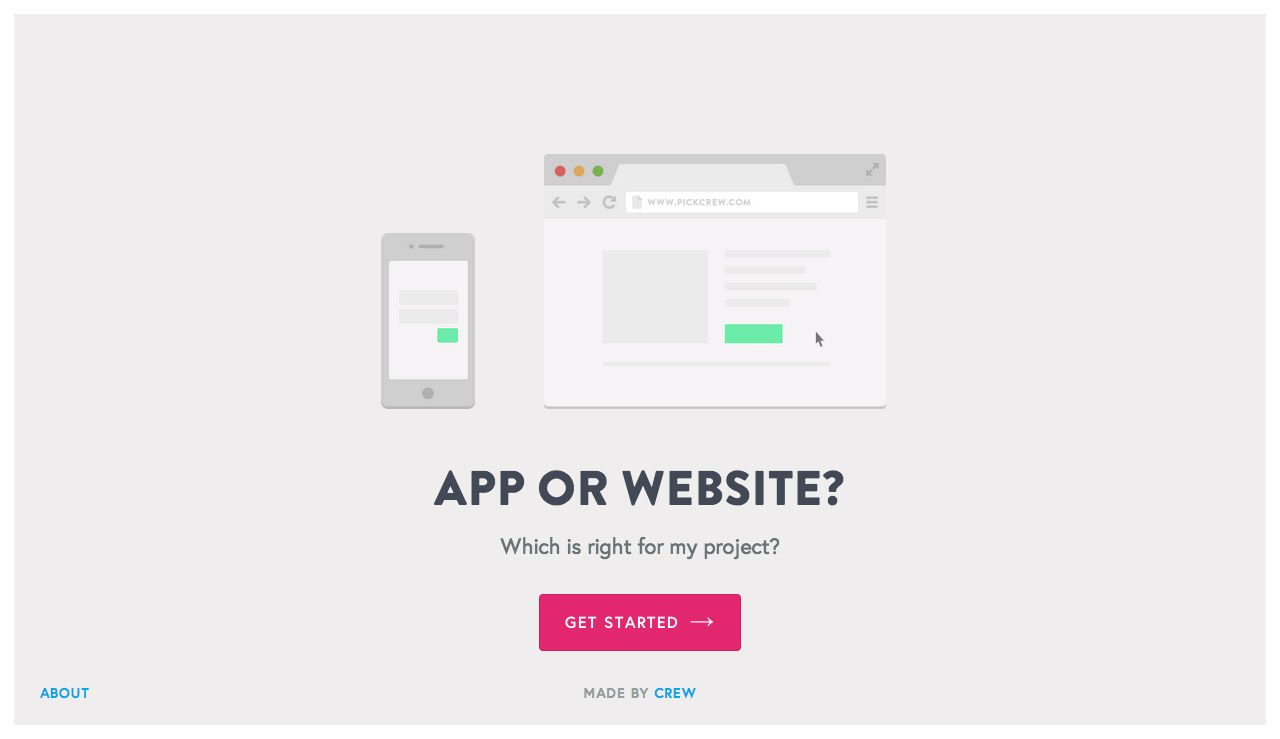 App or Website? Website Screenshot