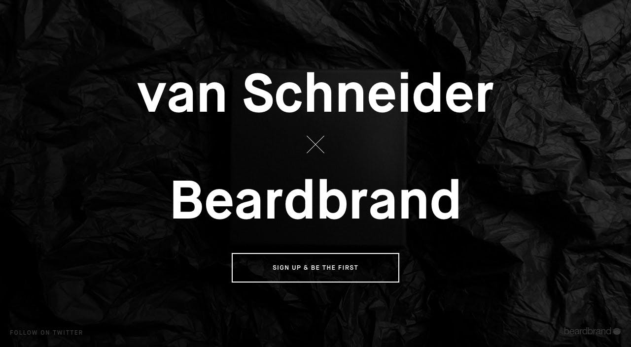 van Schneider x  Beardbrand Website Screenshot