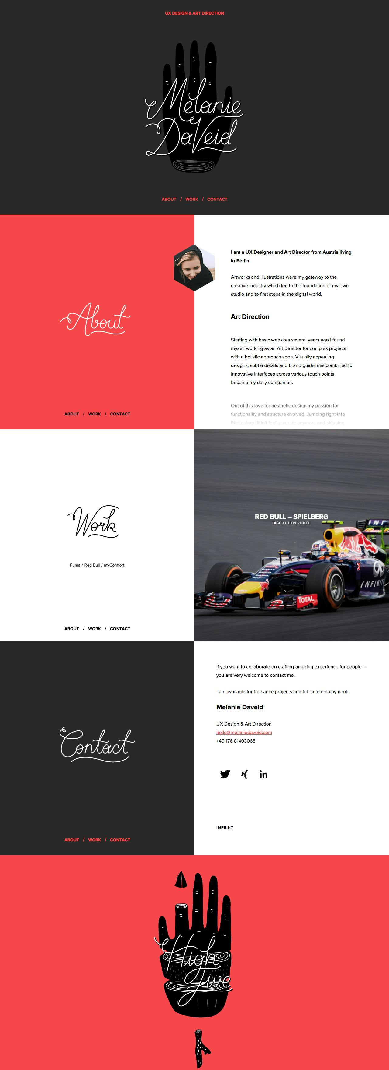 Melanie Daveid Website Screenshot