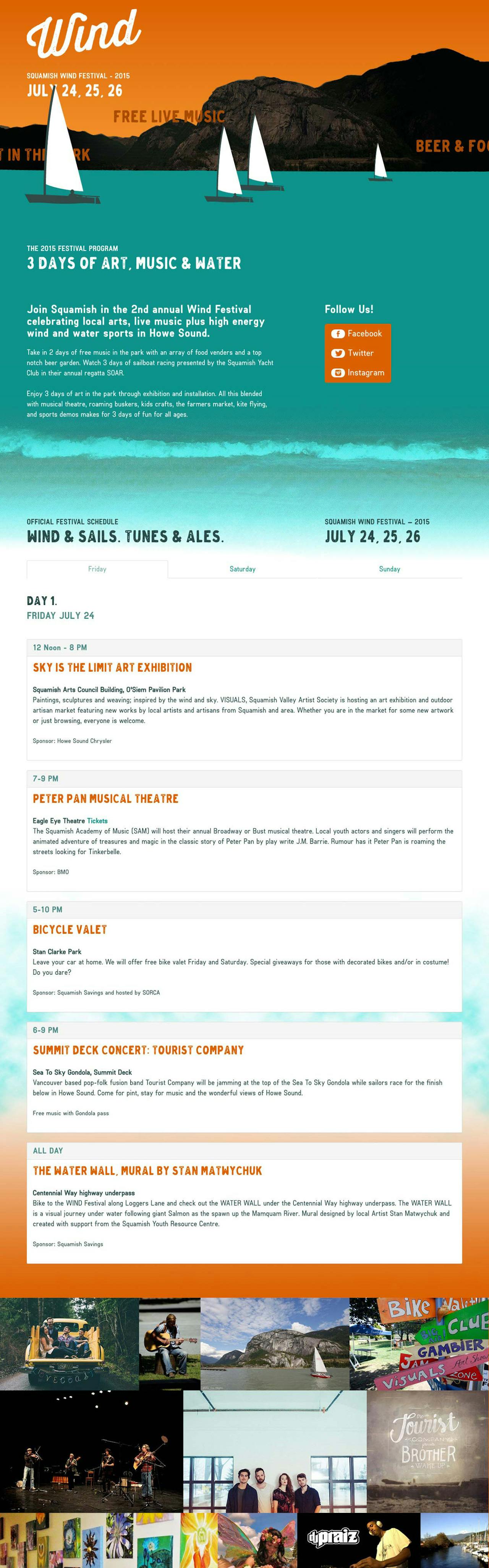 Squamish Wind Festival Website Screenshot