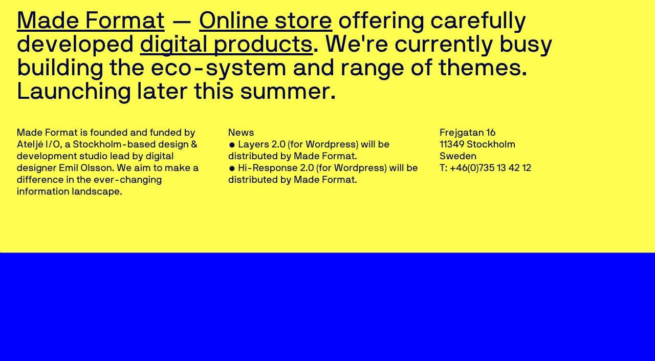 Made format Website Screenshot