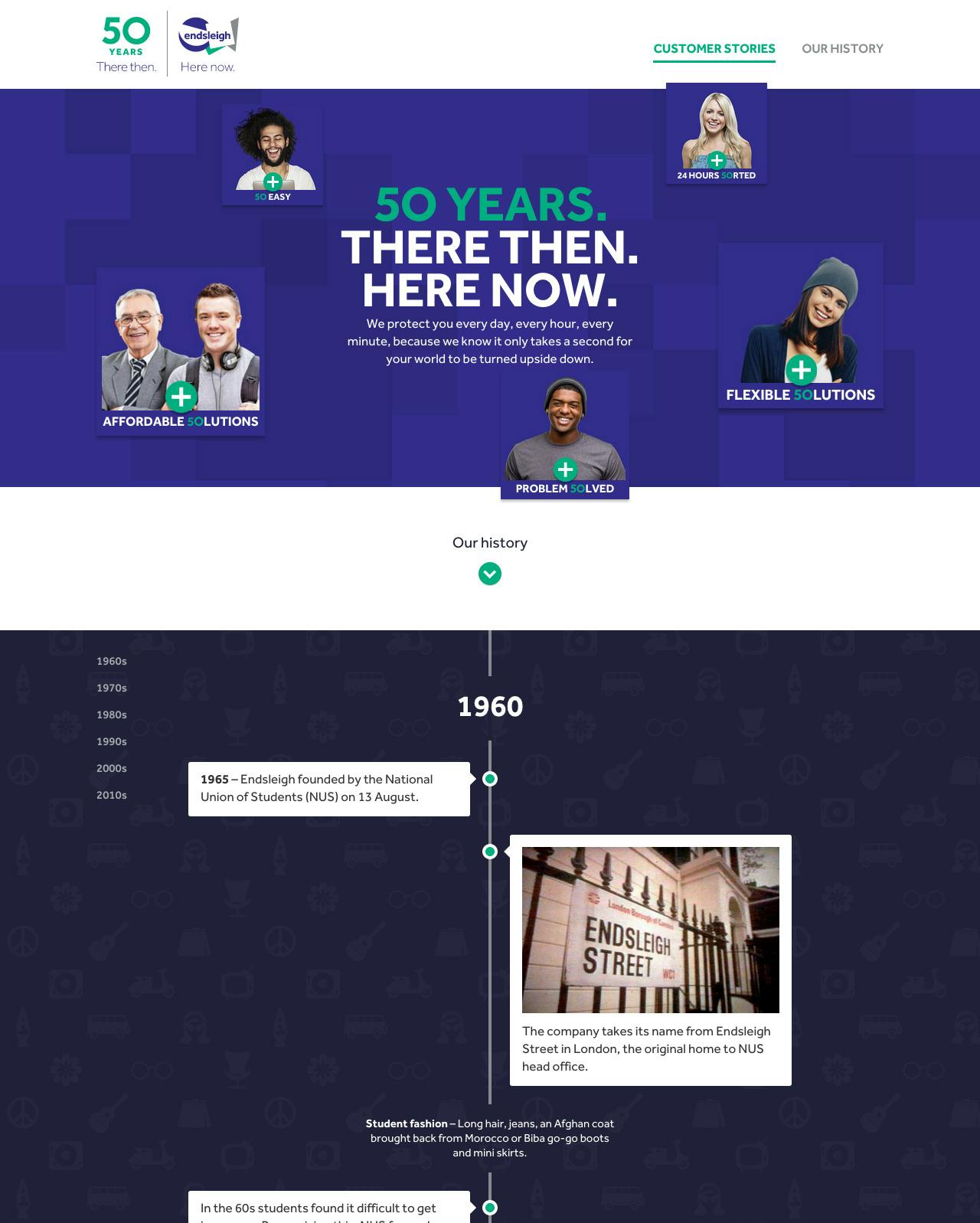 Endsleigh Jubilee Website Screenshot