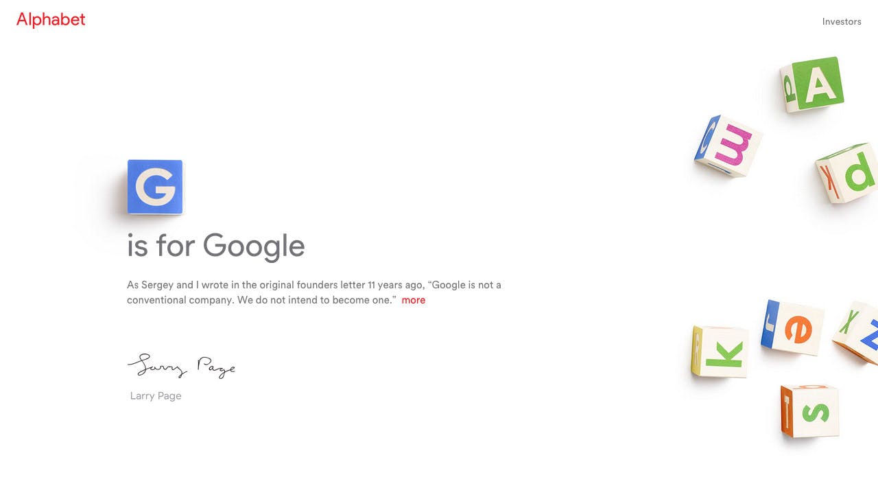 Alphabet Website Screenshot