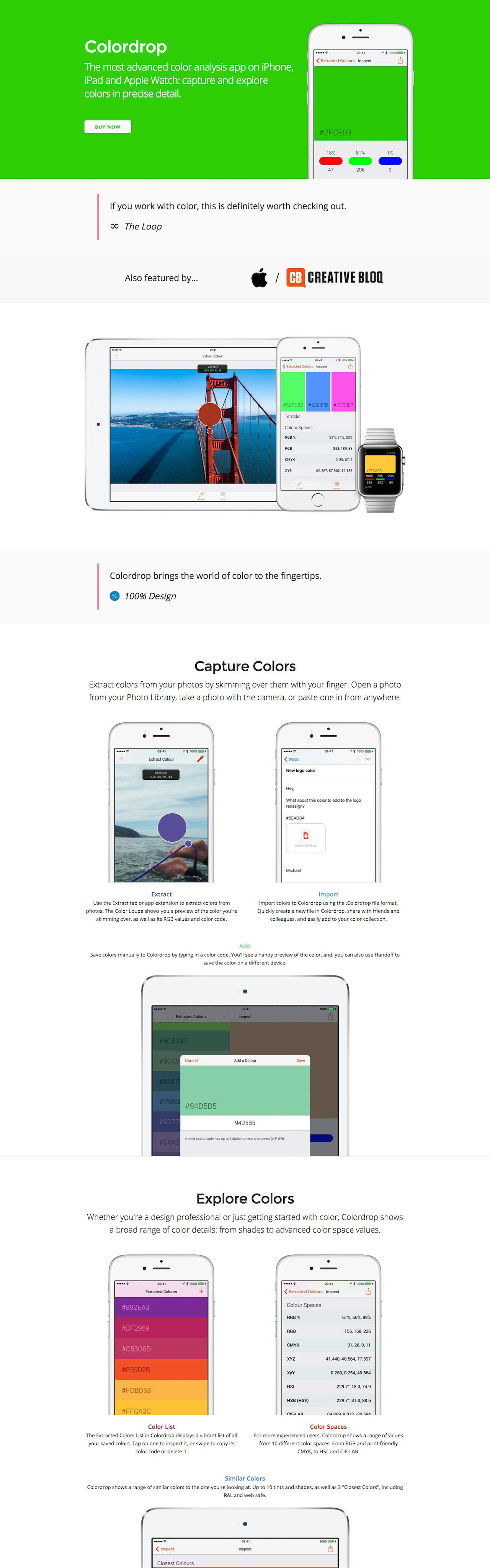 Colordrop Website Screenshot