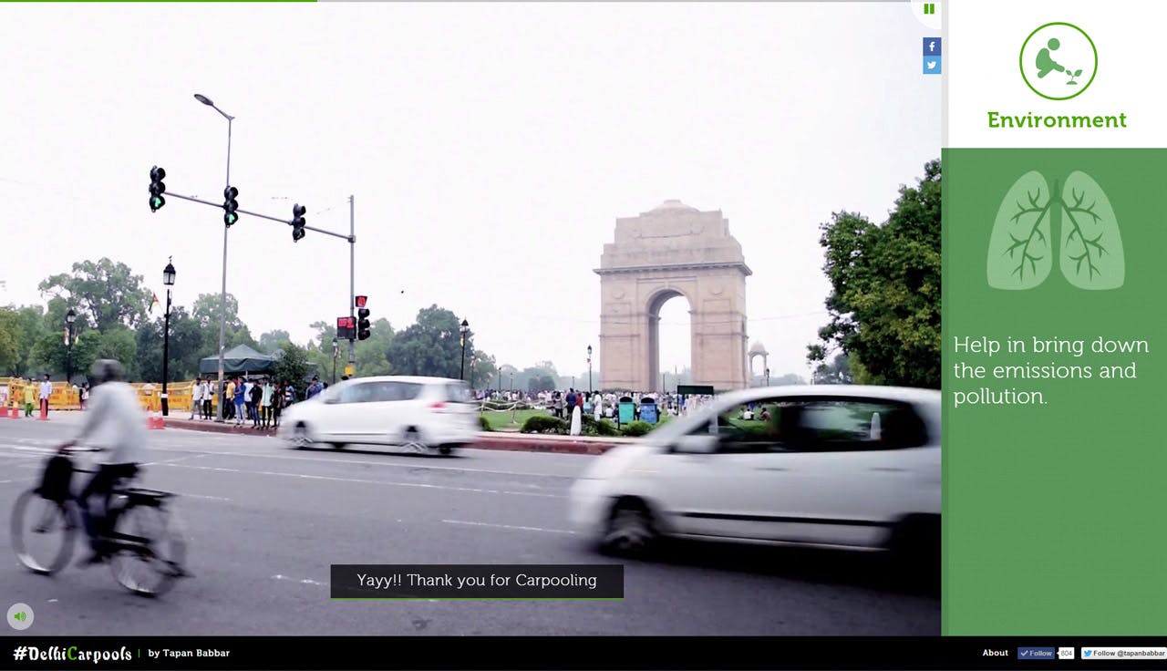 #DelhiCarpools Website Screenshot