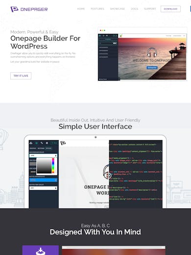 OnePage Builder Thumbnail Preview