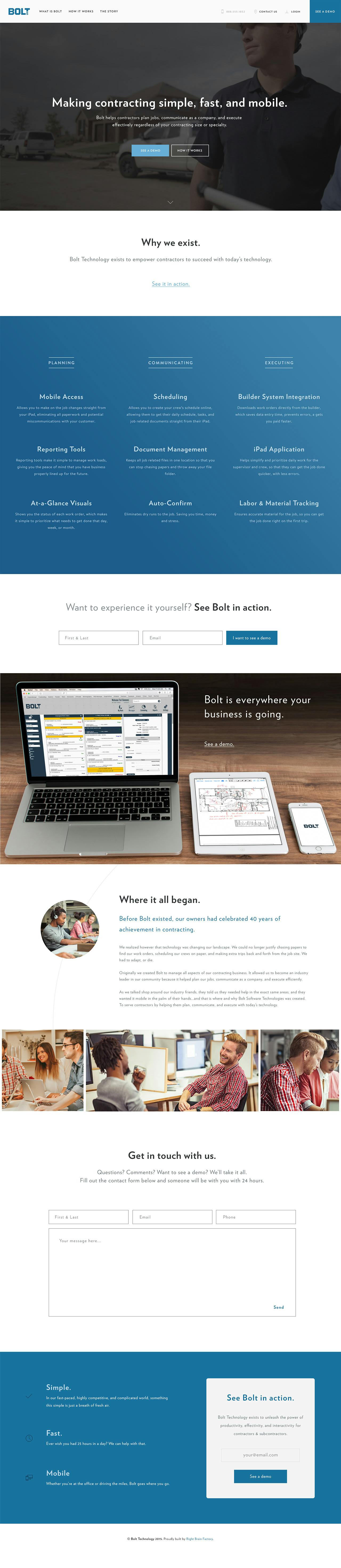Bolt Software Website Screenshot