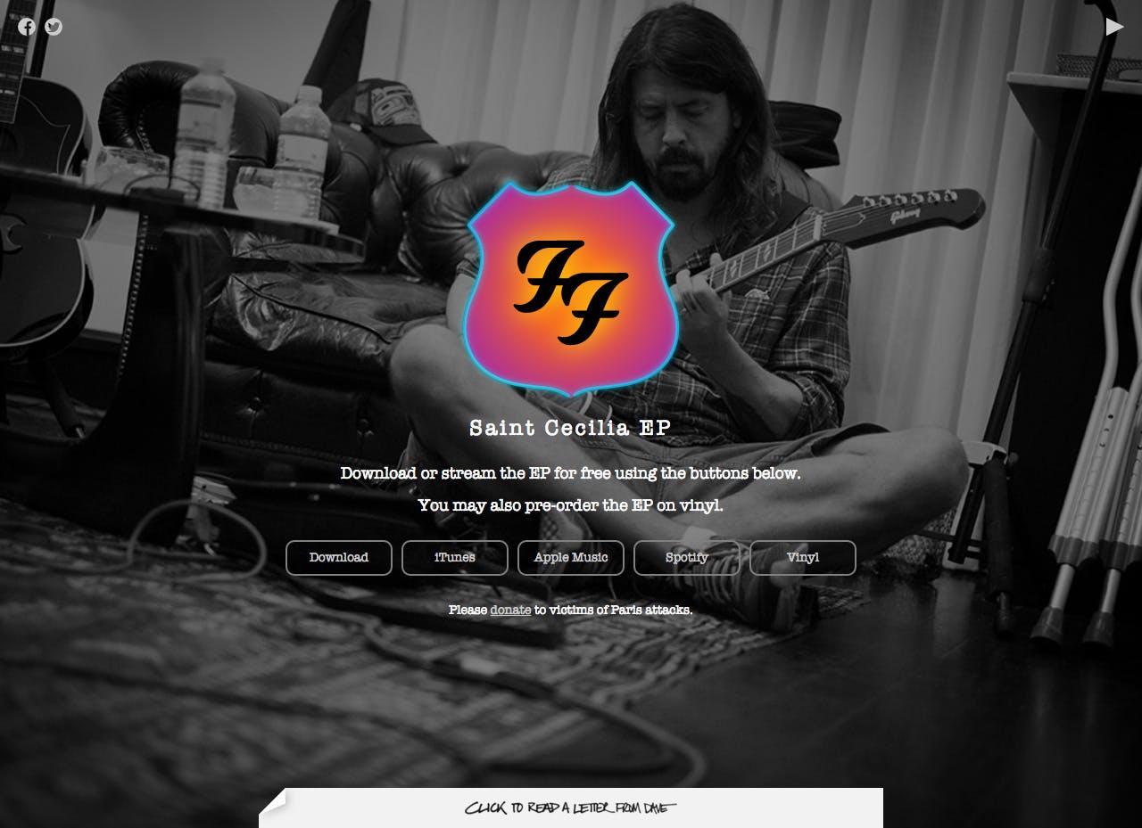 Foo Fighters – Saint Cecilia EP Website Screenshot