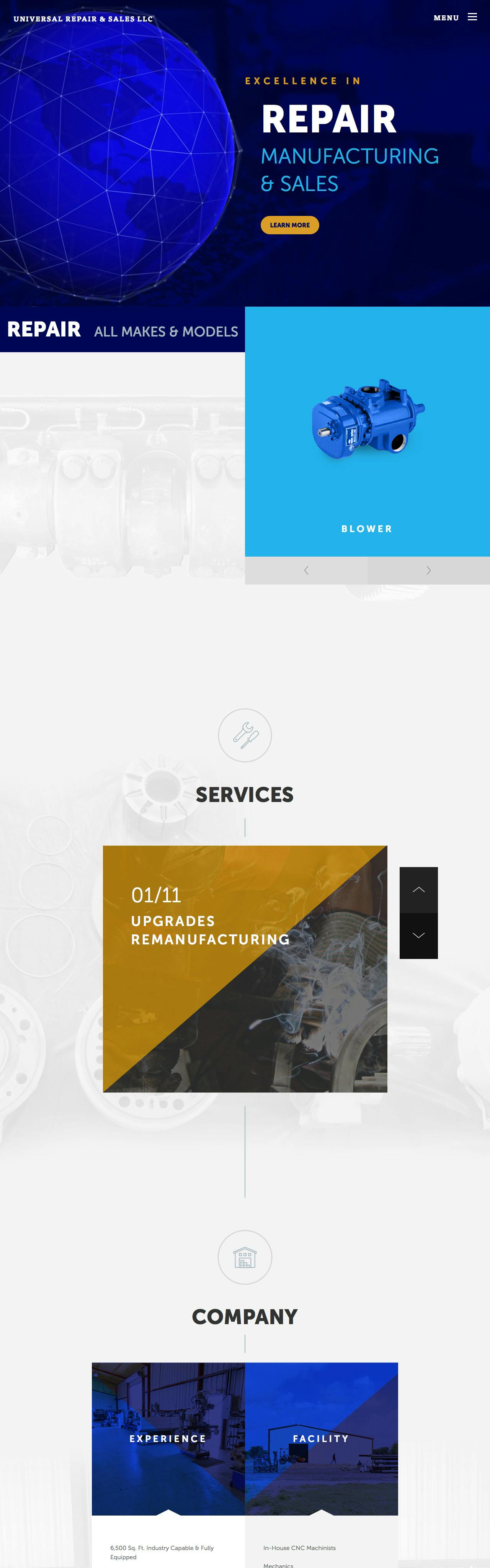 Universal Repair & Sales LLC Website Screenshot