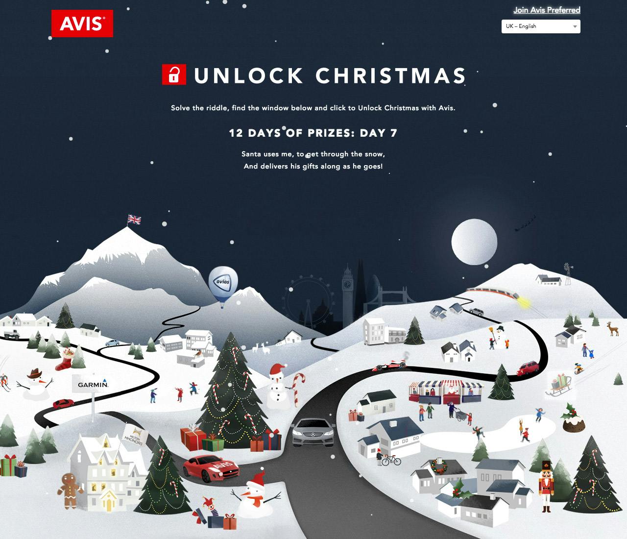 Unlock Christmas With Avis Website Screenshot