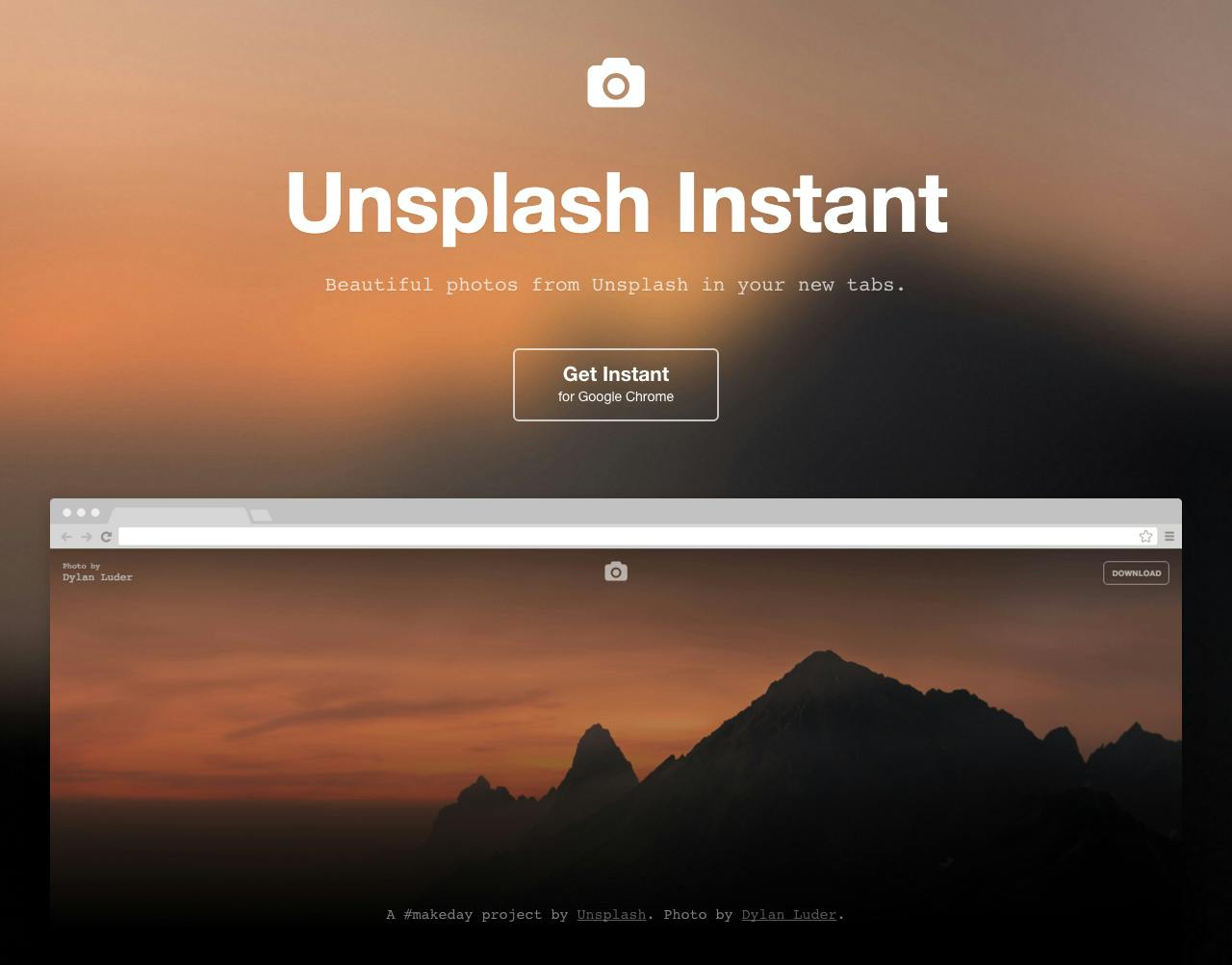 Unsplash Instant Website Screenshot